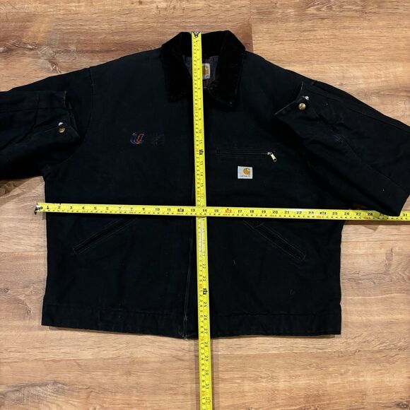 Vintage Carhartt Detroit Jacket J001 BLK Blanket Lined Canvas USA Black Mens XL - Picture 8 of 8